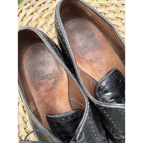 Allen Edmonds Men’s Sanford Dress Shoes Size 9 Leather Made In USA Black - Picture 4 of 15